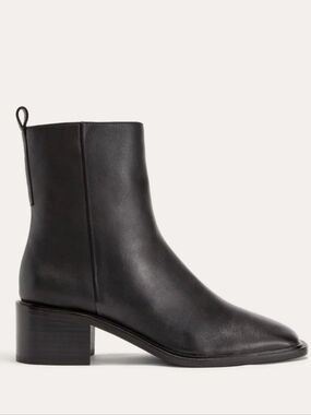 NEW Everlane The City Boot Classic Black Leather Ankle Boot - 8
